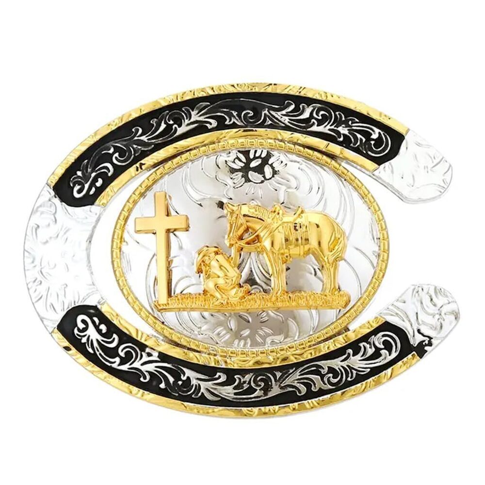 6440 American Western Cowboy Texas Retro Celtic Cross Horse Horseman